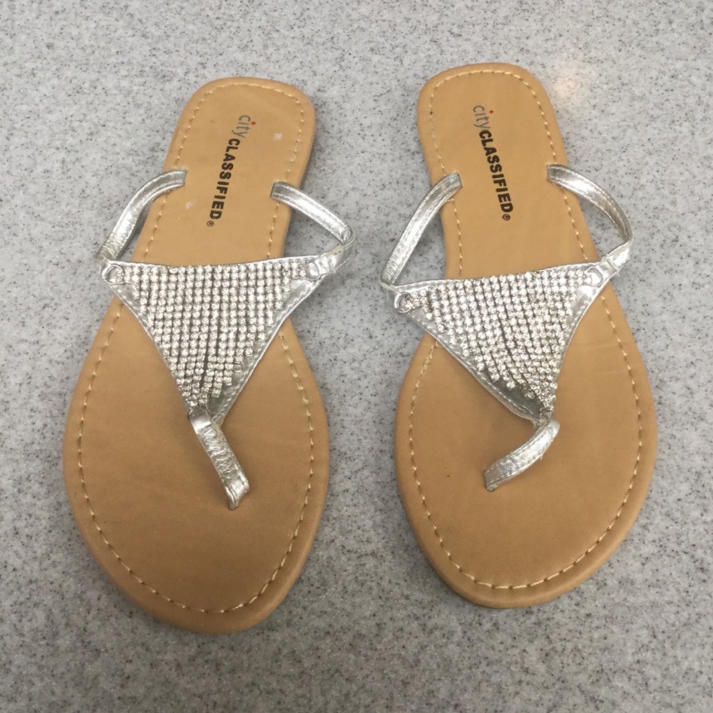 CityClassified Sparkly Sandals Size 6.5